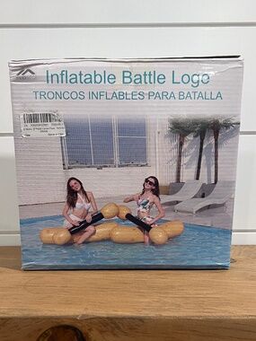 MoKo Inflatable Battle Log Floats with Wood Grain